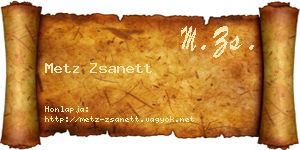 Metz Zsanett névjegykártya